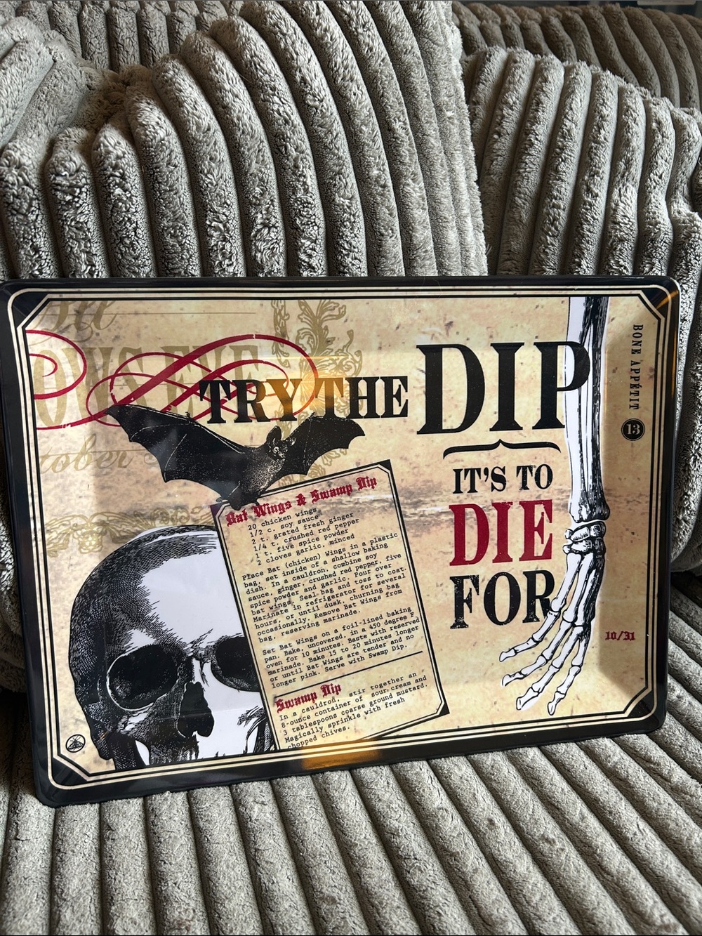 Halloween Theme Serveware Tray with Spooky Recipe